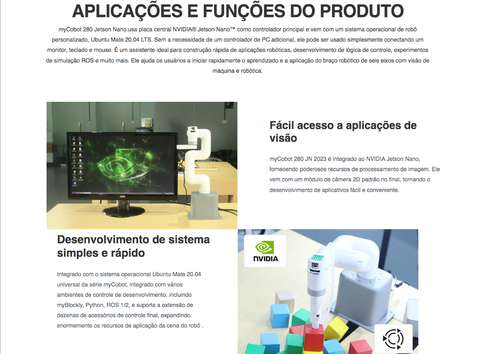 Elephant Robotics MyCobot 280 NVIDIA Jetson Nano - 6 DOF , Collaborative Robotic Arm , Educacional , Industrial , +8 anos