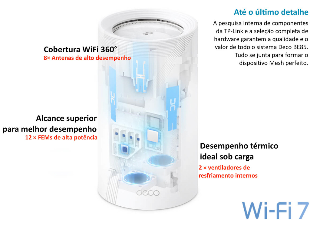 Image of TP-Link Tri-Band WiFi 7 BE22000 Whole Home Mesh System DECO BE85(1-PACK) , 280m²