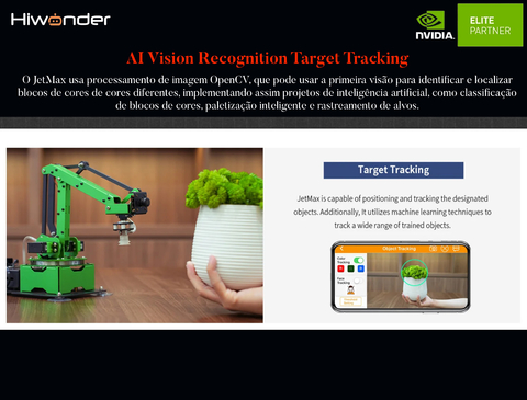 Hiwonder JetMax Advanced Kit NVIDIA JETSON NANO Robot Arm Open Source Vision Recognition Program Robot with Electric Sliding Rail Support ROS Python