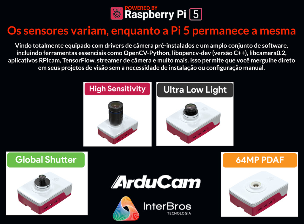 Arducam Pivistation 5 Darksee, 8.3MP Sony STARVIS 2 IMX678 Ultra Low Light All-in-one Raspberry Pi 5 Camera Kit , B0504 - comprar online