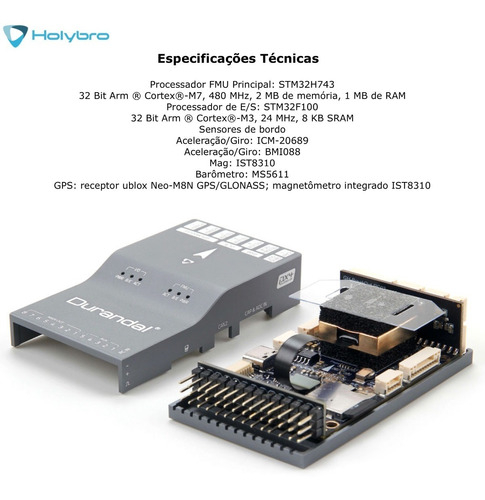 Holybro Durandal & GPS (UBLOX NEO-M8N) & PM02 V3 , Controle de Voo & GPS para Drones , 20082 - loja online