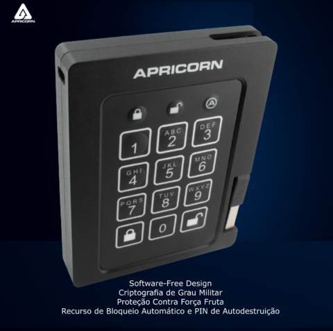 Apricorn Aegis 1 TB Padlock | SSD Portátil | USB 3.0 Robusto | Aegis Padlock FIPS 140-2 256-Bits | Criptografia de Grau Militar - buy online