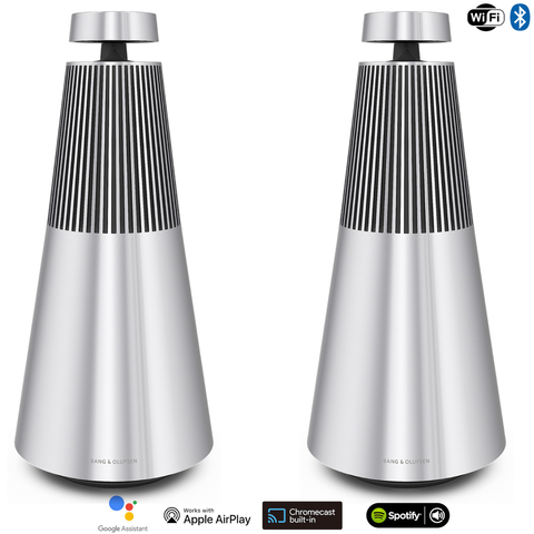 Bang & Olufsen Beosound 2 l 2-Pack l Natural Aluminium l Wireless Multiroom Speaker l Auto Falante Multi-Room 360º l Acoustic Lens Technology l WiFi & Bluetooth l Chromecast & Google Assistant Integrados l Compatível com Apple 2 & Spotify Connect l Recomendado para áreas de 10m² até 120m² - buy online