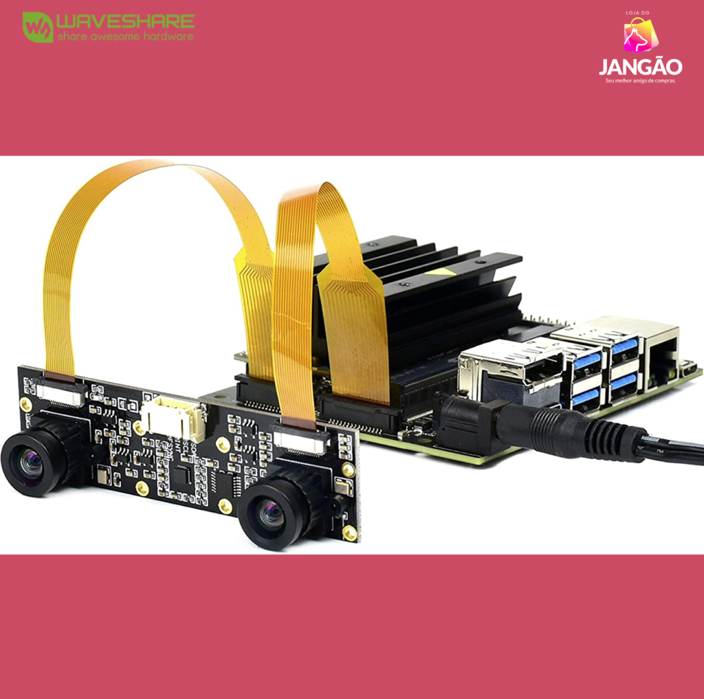 Image of Nvidia Jetson Nano Developer Kit B01 + Waveshare Binocular Camera Depth Stereo Module 8MP