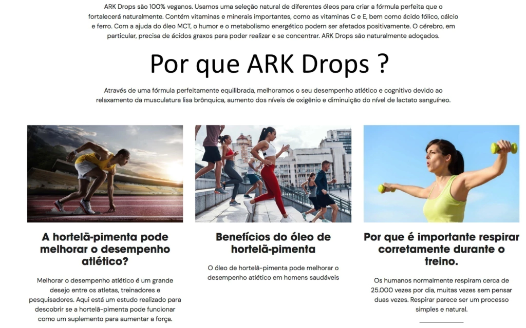 ARK Drops Impulsionador Natural de Desempenho na internet