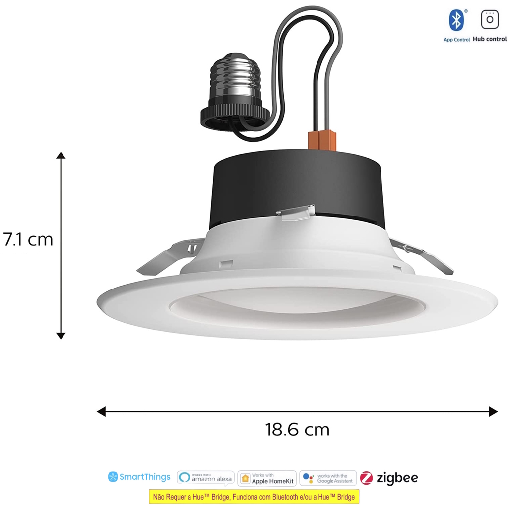 Philips Hue White and Color Ambiance Bluetooth | Dimmable LED Smart Retrofit Recessed Downlight 5/6" l 2ª Geração | Luminária Spot de Teto de Embutir l Fluxo Luminoso 1,100 lumens | Luminária Spot de Teto de Embutir | Compatível com a Alexa, Apple Homekit & Google Assistant | 4-Pack na internet