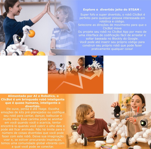 Clicbot Robô Modular Maker Kit | Para se Divertir e Aprender Codificação | Programa Educacional STEM | APP Programável | Aulas Semanais Ao Vivo | Idade de + 8 anos e Adultos | Premiado o Melhor do Mundo - loja online