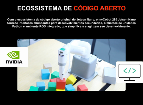 Elephant Robotics MyCobot 280 NVIDIA Jetson Nano - 6 DOF , Collaborative Robotic Arm , Educacional , Industrial , +8 anos - comprar online