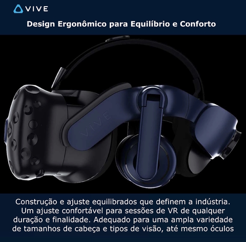 HTC VIVE Pro 2 Headset l Resolução 5K l Taxa de 120 Hz l Campo visão 120° l 99HASW001-00 - comprar online