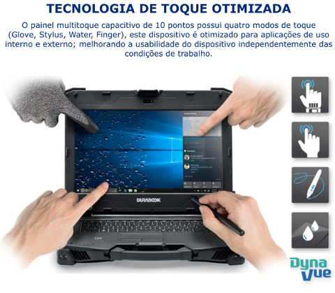 Durabook l Z14I Rugged Laptop l Laptop Industrial Robusto l Tão forte quanto possível l Personalização sem limites.l 4.0” FHD DynaVue® SR display with 1000 nits l Personalizável l Projetado para os ambientes mais severos l Extremamente robusto certificado para resistência a névoa salina e fungos l Peça um orçamento en internet