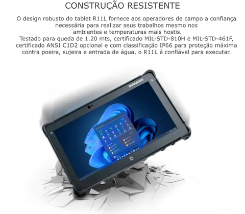 Durabook l R11L Rugged Tablet l Tablet Industrial Robusto l 12th Gen Intel Pentium Gold Processor 8505 l 11.6” FHD (1920 x 1080) LCD Display l Personalizável l Projetado para os ambientes mais severos l Peça um orçamento - buy online