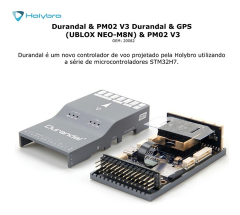 Holybro Durandal & GPS (UBLOX NEO-M8N) & PM02 V3 , Controle de Voo & GPS para Drones , 20082 - comprar online