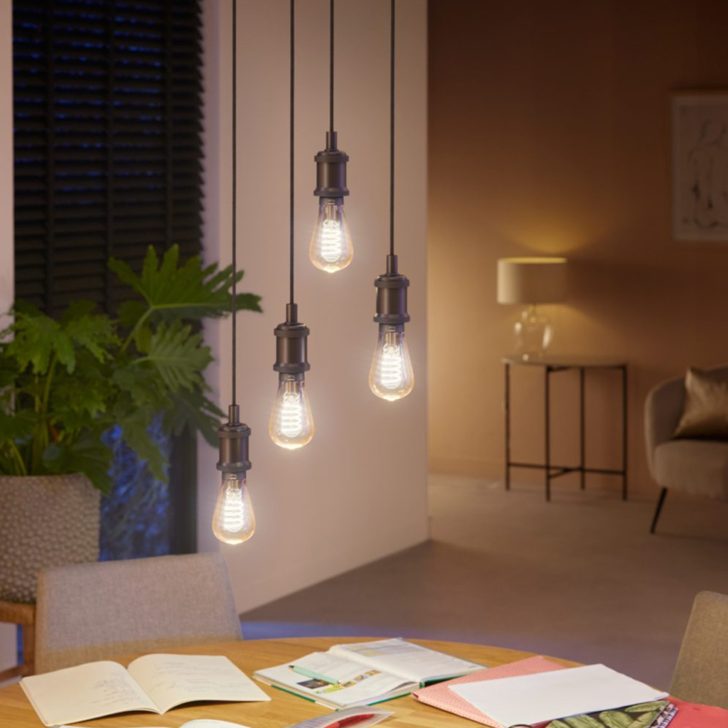 Philips Hue White Ambiance Dimmable Smart Filament l Estilo Edison ST19 l Lâmpada LED de Filamento Vintage l 2ª Geração l Mais Brilhantes l Branco Quente a Branco Frio | Compatível com Alexa, Apple Homekit & Google Assistant | Funciona com Bluetooth e/ou com a Hue Bridge - comprar online