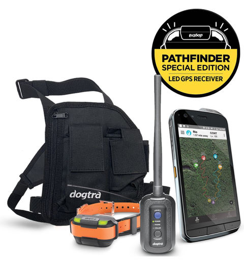 Dogtra Pathfinder SE | E-Collar Series GPS Rastrear e Treinar | Cães Acima de 15 Kgs | Pescoços Acima de 30 cms | Alcance de até 14,5 Kms | Expansível para até 21 cães | A prova d'água | Taxa de GPS de Atualização de 2 segundos | Requer Smartphone | Sem taxa de assinatura | Mapa de satélite gratuito e OFFLINE | Não Requer Sinal de Celular