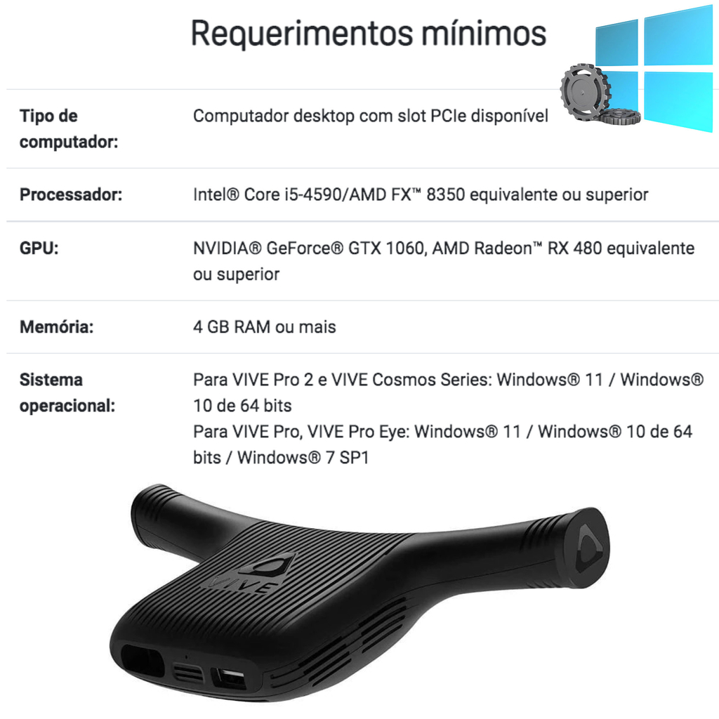 HTC VIVE Pro 2 Headset l Resolução 5K l Taxa de 120 Hz l Campo visão 120° l 99HASW001-00 - comprar online