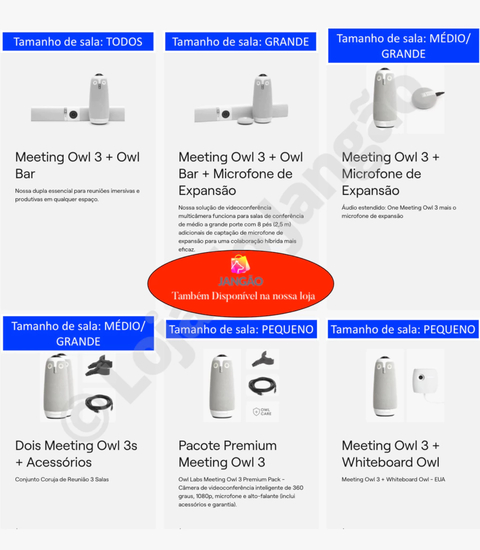 Owl Labs MEETING OWL 3 360° 1080p + WHITEBOARD OWL Câmera de Lousa , Sistema de Videoconferência Inteligente - online store