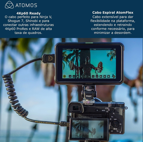 Atomos AtomFLEX Coiled Mini-HDMI to HDMI Cable 30cms até 60cms ATOM4K60C3 en internet