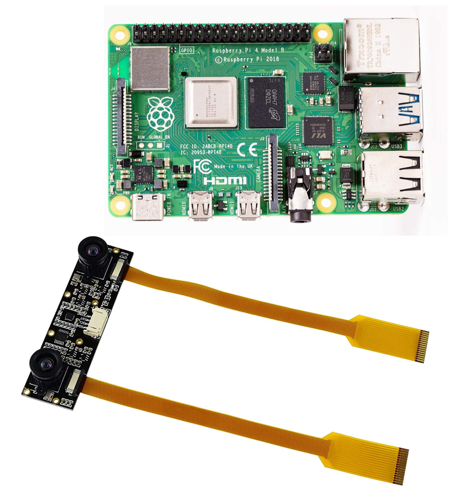 Raspberry Pi 4 Computer Model B 4GB RAM + Waveshare Binocular Camera Depth Stereo Module 8MP - comprar online