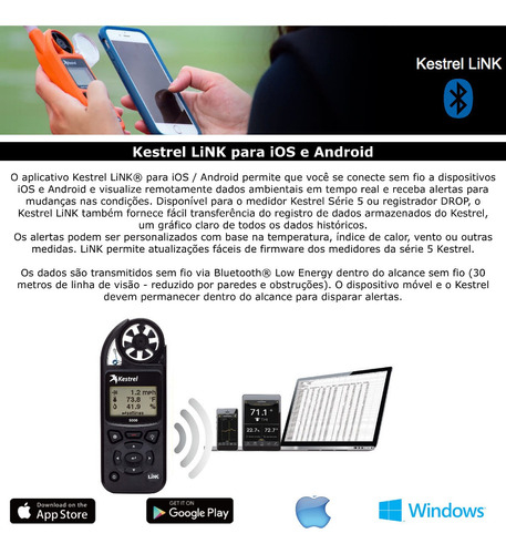 Kestrel 5000 Estação Meteorológica Portátil Bluetooth + Tripé + Cata-Vento | Environmental Meter | Laboratório | Pesquisa on internet