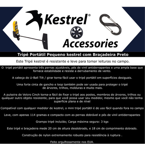 Kestrel Tripé Pequeno Portátil Para Estações Metereológicas - comprar online