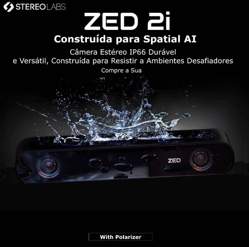 Stereolabs ZED 2i Ai Stereo Depth Camera IP66 | Distância Focal das Lentes 2.1 mm | With Polarizer - comprar online
