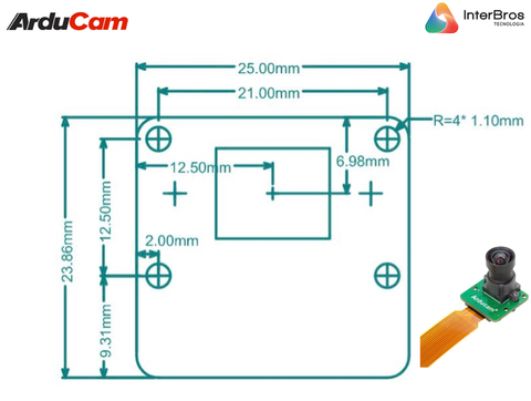 Arducam Mini High Quality Câmera 12.3mp IMX477 ,M12 mount lens , NVIDIA® Jetson Nano/Xavier NX/AGX Orin/Orin Nano/Orin NX , B0251