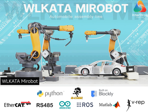 Wlkata Mirobot Professional Kit , 6 Axis Robotic Arm Open Source Dev Kit, Simulação de Fábrica 4.0 Inteligente & Educação AIoT , +5 anos , New , Upgraded