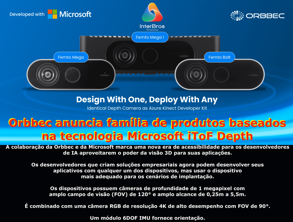 Imagen de Orbbec GEMINI 336 , Sterero Depth Camera , IP5X , RGB Vision Integrated with NVIDIA Isaac Robotics Platform