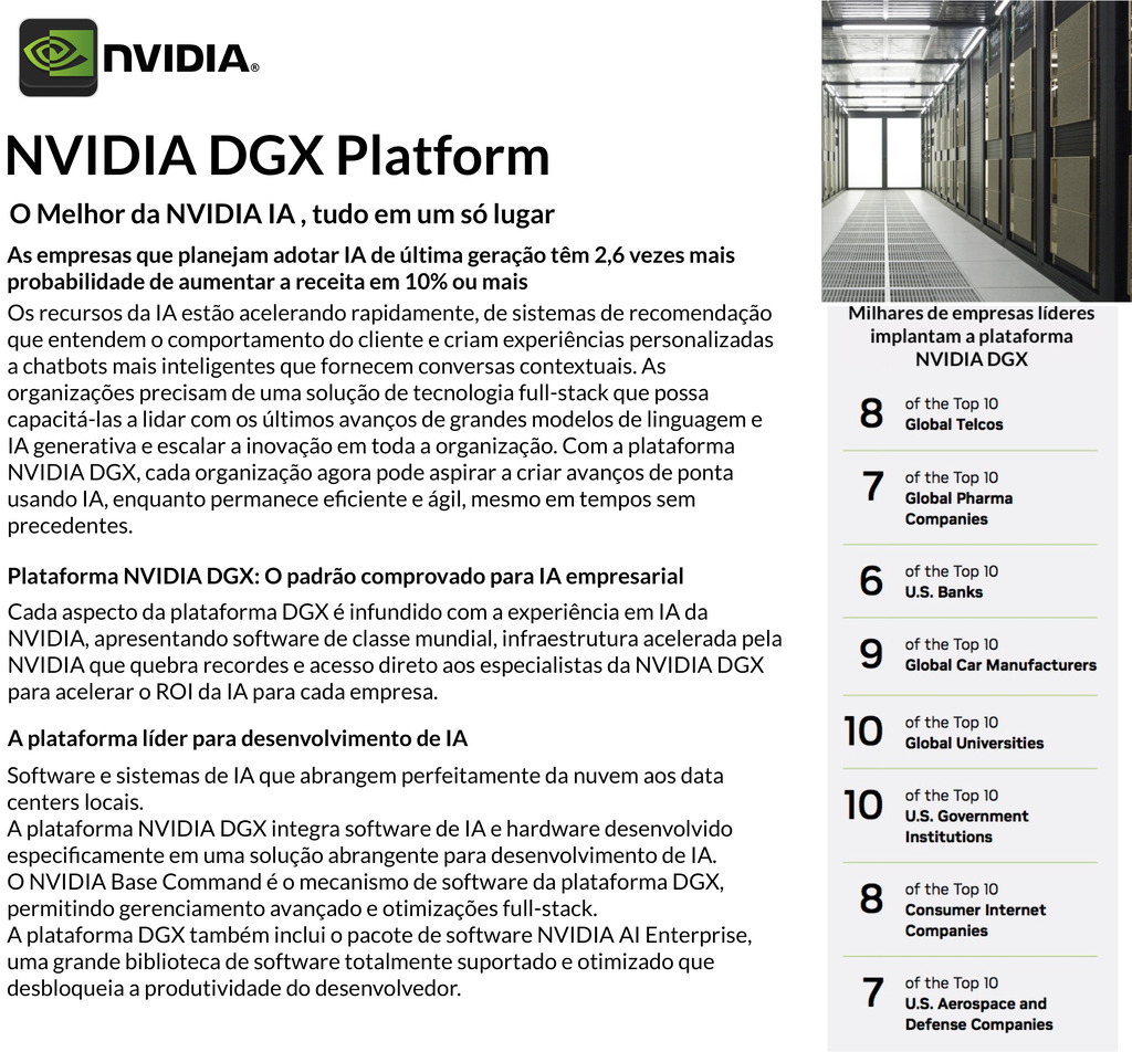 NVIDIA DGX H200 1.128 GB , 8 GPUs x H200 Tensor Core , 32 petaFLOPS - loja online