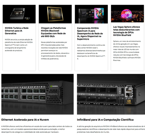 Imagem do NVIDIA Spectrum Switches Open Ethernet Platform SN2000 , SN3000 , SN4000 , SN5000