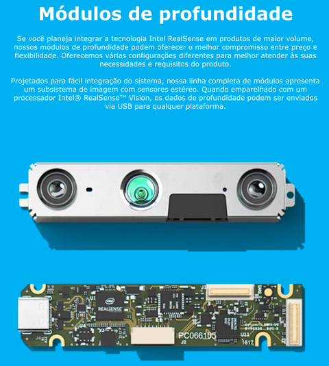 Intel RealSense Depth Module D401 + Vision Processor D4 Board Bundle Kit com 10 Unidades - loja online