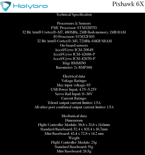 Holybro Pixhawk 6X (ICM-45686) + GPS + Power , 20315 , 20314 , 20301 , 20302 , 20296 , 20297