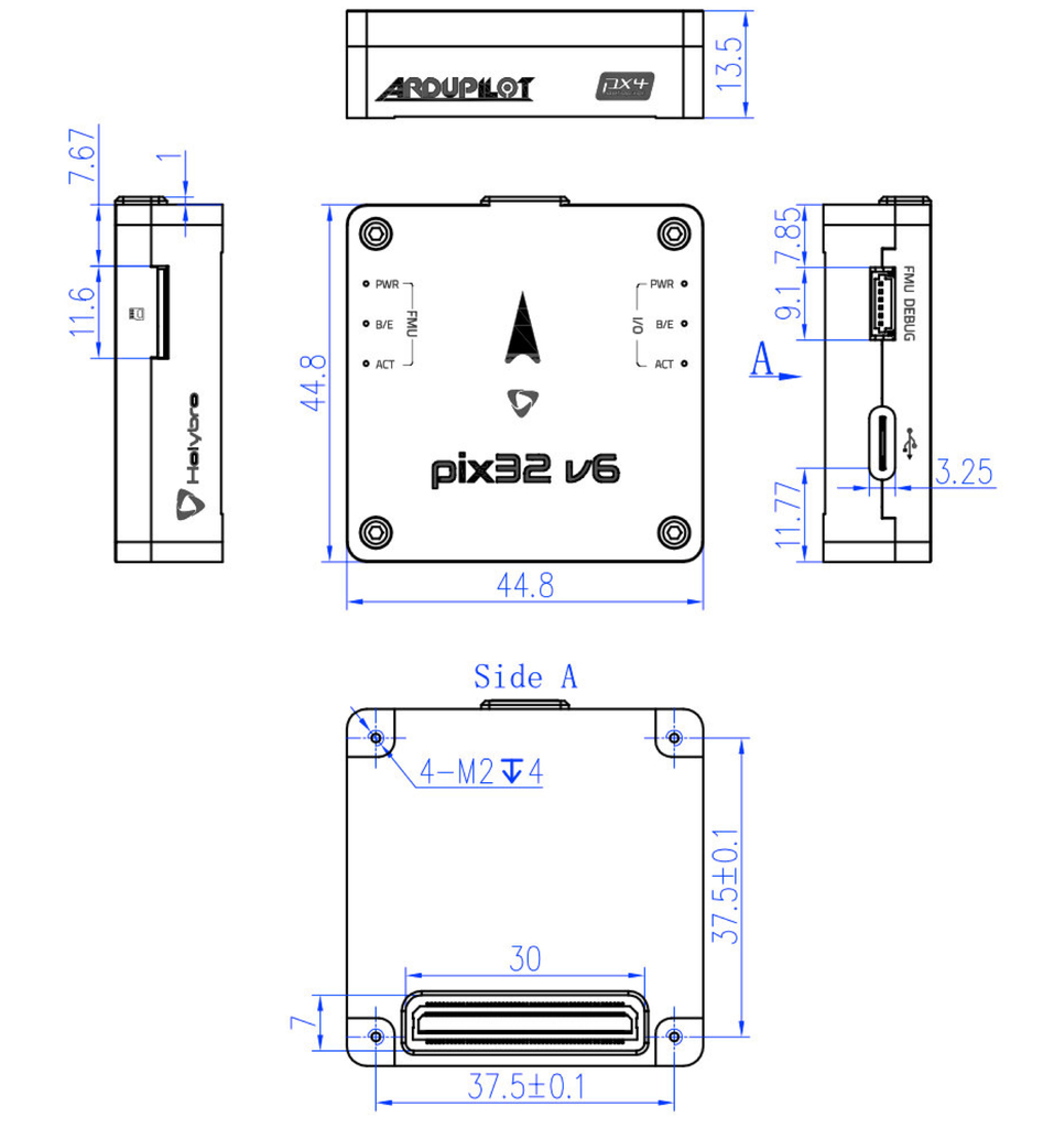 Holybro Pixhawk Pix32 v6​ l Sistema de Voo & GPS l Controlador de voo modular l UAVs & Drones l 11056 l 20190 l 20191 l 20192 l 20193 l Escolha seu Kit - buy online