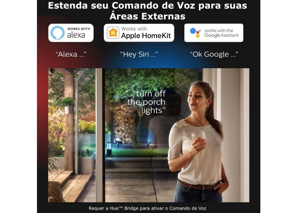 Philips Hue White & Color Ambiance Outdoor Smart LightStrip l Fita de Led Outdoor 2 mts l 2ª Geração l Fluxo Luminoso 850 lumen l Compatível com a Alexa, Apple Homekit & Google Assistant | Requer Hue Bridge - loja online