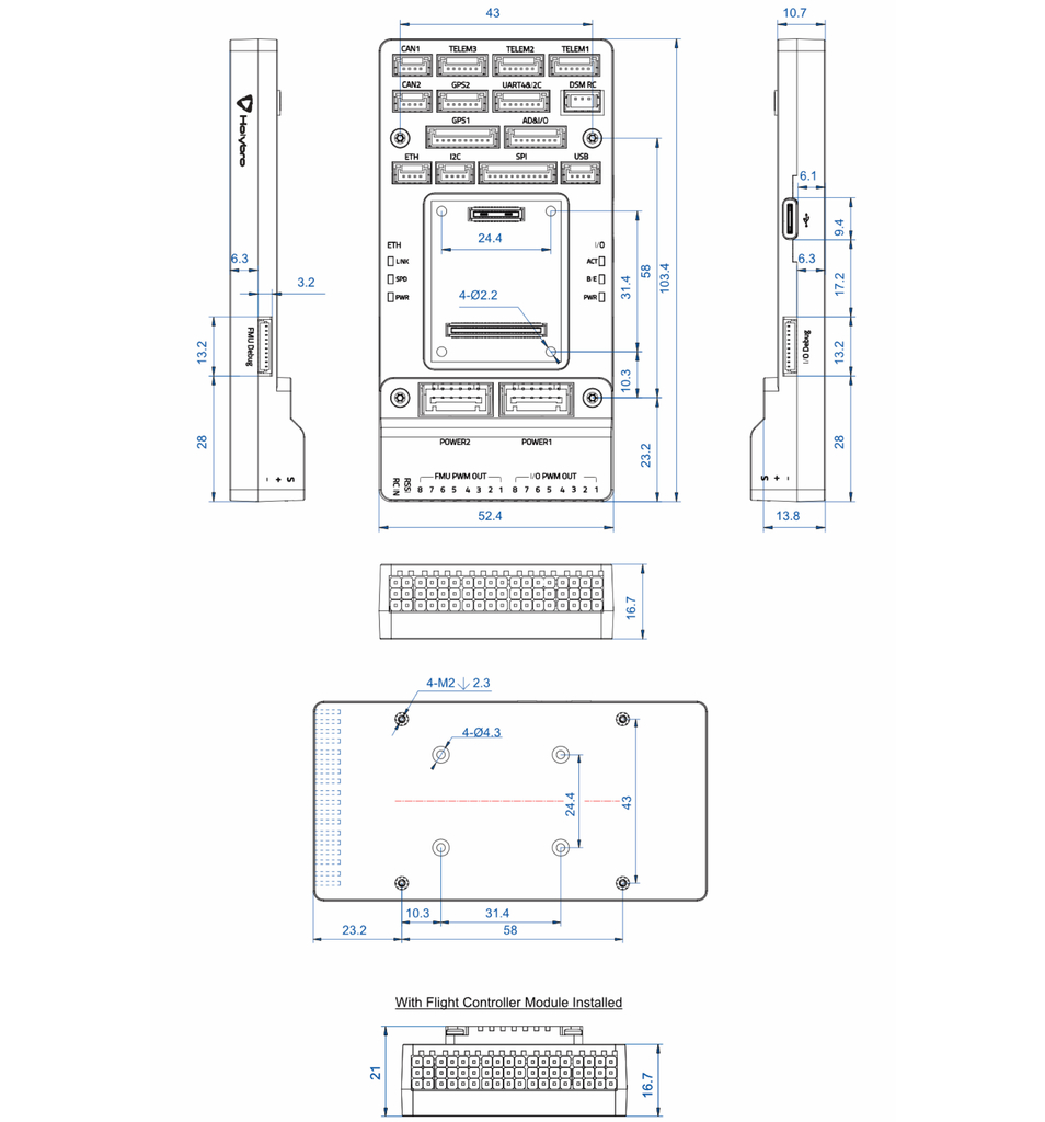 Image of Holybro Pixhawk 6X l Sistema de Voo & GPS l Controlador de voo modular l UAVs & Drones l 11053 l 18062 l 18074 l 18066 l 18078 l 20172 l 20173 l 20295 l 20175 l Escolha seu Kit