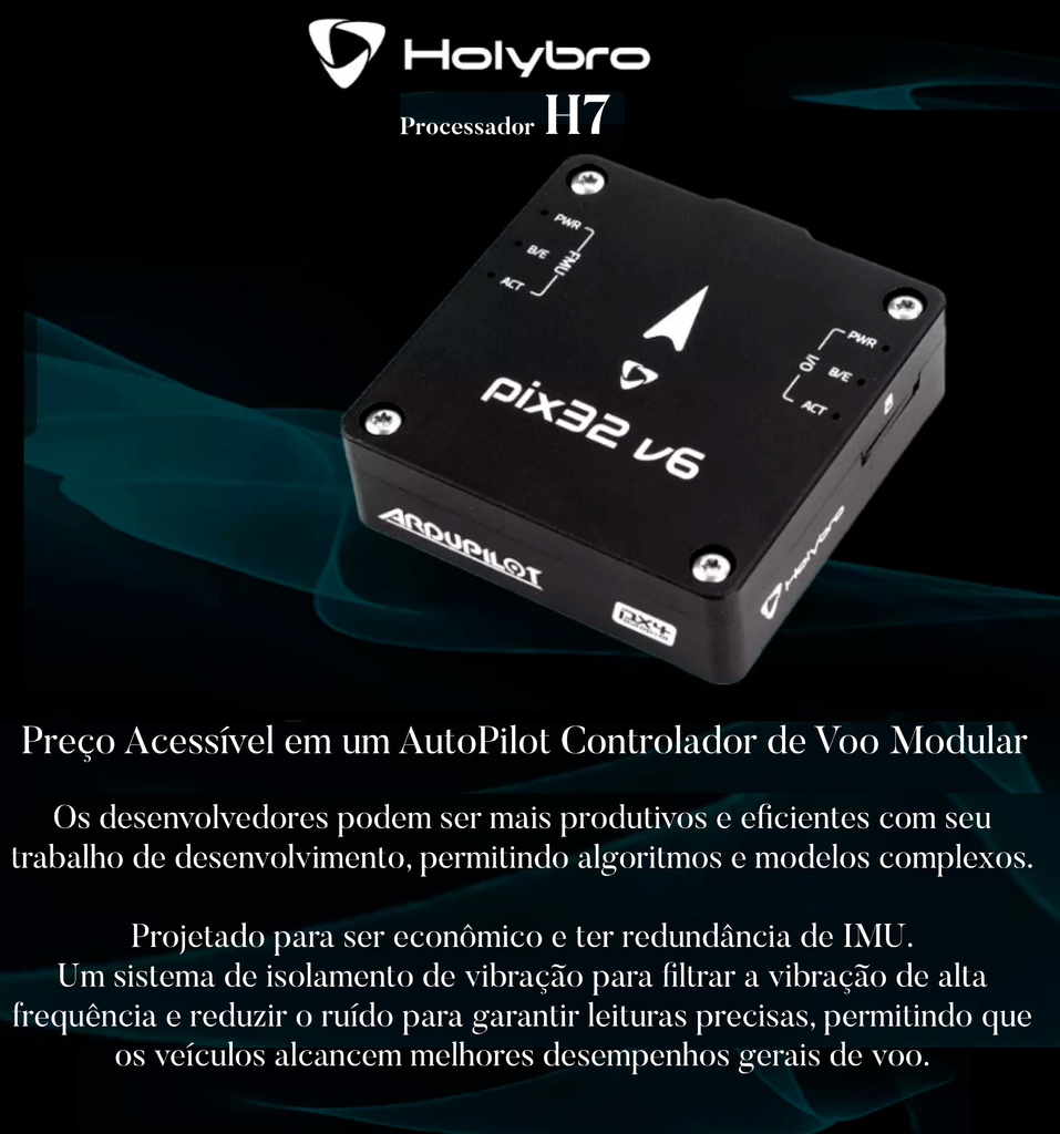 Holybro Pixhawk Pix32 v6​ l Sistema de Voo & GPS l Controlador de voo modular l UAVs & Drones l 11056 l 20190 l 20191 l 20192 l 20193 l Escolha seu Kit - Loja do Jangão - InterBros