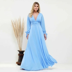 Imagem do VESTIDO MANGA LONGA SEM BRILHO FENDA
