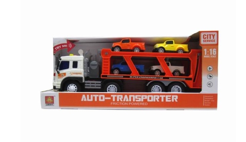 Camión transportador con 4 vehiculos