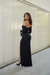 Vestido longo manga luvinha | Preto - comprar online