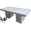 Mesa estilo Asia pintada de blanco de 2.40 x 1.00 con patas King