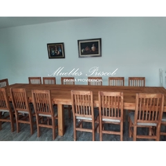 MESA ESTILO CAMPO DE 4.00 x 1.20 + 16 SILLAS HINDU ALTAS TAPIZADAS - comprar online