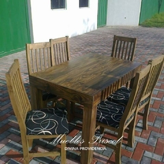 MESA ESTILO ASIA 1.60 x 0.80 HIDROLAQUEADA + 6 SILLAS - comprar online