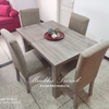 MESA EXTENSIBLE DE 1.40 x 0.80 a 1.90 x 0.80 EN COLOR VINTAGE + 6 SILLAS VESTIDAS