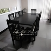 MESA ESTILO CAMPO DE 1.80 x 0.90 HIDROLAQUEADA EN BICOLOR + 8 SILLAS