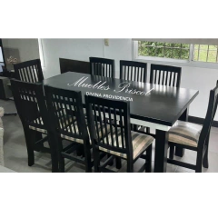 MESA ESTILO CAMPO DE 1.80 x 0.90 HIDROLAQUEADA EN BICOLOR + 8 SILLAS - comprar online