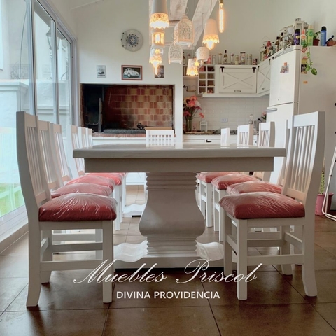 MESA ESTILO CAMPO DE 4.00 X 1.00 PATA FRANCESA + 14 SILLAS