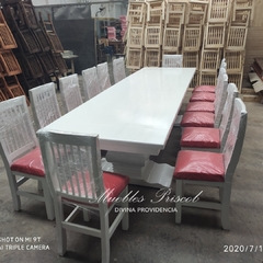 MESA ESTILO CAMPO DE 4.00 X 1.00 PATA FRANCESA + 14 SILLAS - comprar online