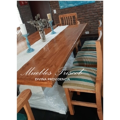 MESA PATAS FRANCESAS BICOLOR + 6 SILLAS + 2 CABECEROS - comprar online