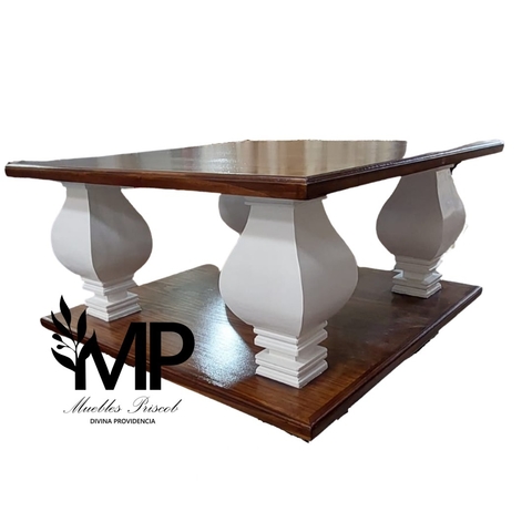 MESA RATONA FRANCESITA DE 1.00 X 1.00 TEÑIDA Y ENCERADA