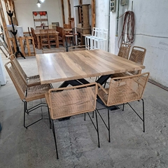 MESA DE PETIBIRI + 4 SILLAS TULUM + 4 SILLONCITOS TULUM en internet